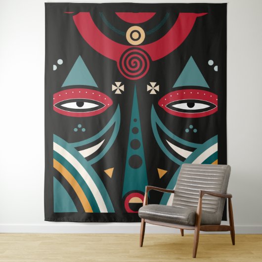 マサイ族の戦士の盾 タペストリー (インサイチュ)