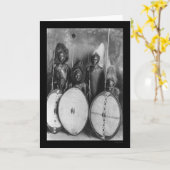 マサイ族の戦士ケニヤ、アフリカ1920年 カード (黄色い花)