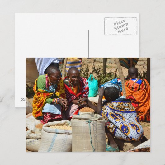 マサイ族 ポストカード (正面/裏面)