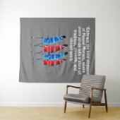 マサイ誇りを持ったイ・モラン：青と赤で背が高い タペストリー (インサイチュ(横))