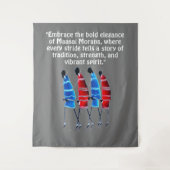 マサイ誇りを持ったイ・モラン：青と赤で背が高い タペストリー (正面)