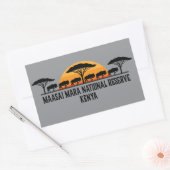 マサイ・マラ国立保護区ケニア 長方形シール (封筒)