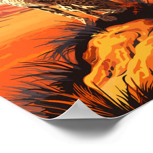 マサイ・マラ国立保護区チエタ旅行アート ポスター (角)