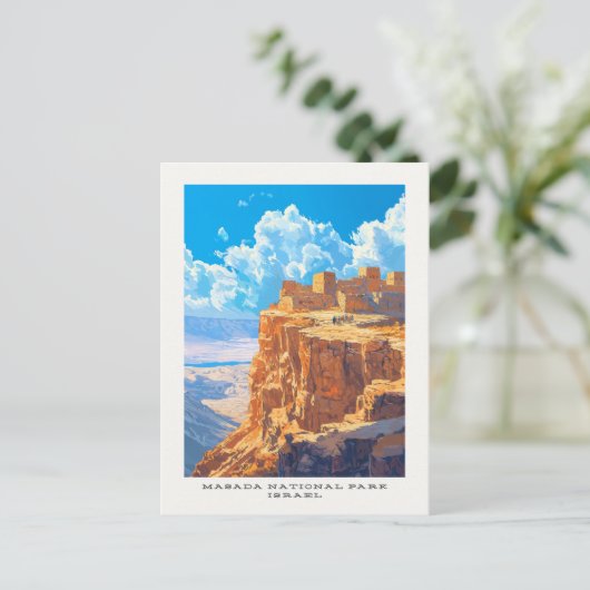 マサダ国立公園イスラエル旅行はがき ポストカード (スタンド正面)