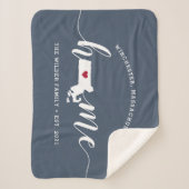 マサチューズホーム州 パーソナライズされた シェルパブランケット (正面)