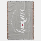 マサチューズホーム州 パーソナライズされた スローブランケット (正面縦)