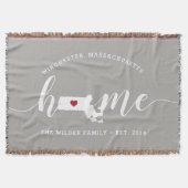 マサチューズホーム州 パーソナライズされた スローブランケット (正面)