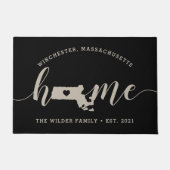 マサチューズホーム州 パーソナライズされた ドアマット (正面)