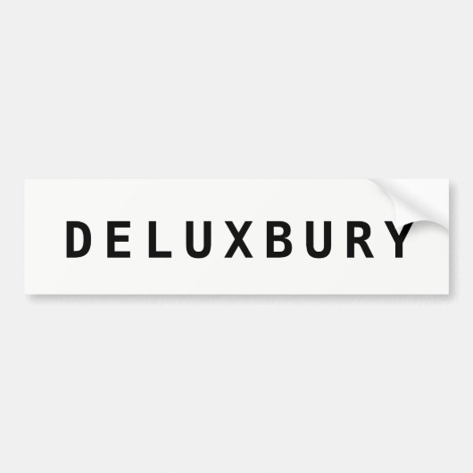 マサチューセおもしろいッツ州ダクスベリー「DELUXBURY」 バンパーステッカー (正面)
