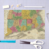 マサチューセッツおよびコネチカットの地図 薄葉紙 (クラフト)