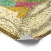 マサチューセッツとコネチカットの地図 ポスター (角)