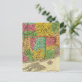 マサチューセッツとコネチカットの地図 ポストカード (スタンド正面)