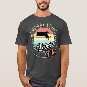 マサチューセッツにいる人が私を愛しているヴィンテージ夕日M Tシャツ