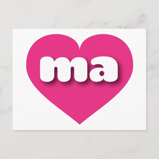 マサチューセッツのホットピンクハート – 私は馬が大好き ポストカード (正面)