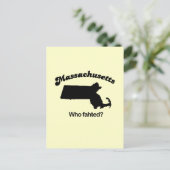 マサチューセッツのモットー – 誰が失敗した? ポストカード (スタンド正面)