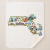 マサチューセッツの地図ボストンケープコッドサレムサレムサレム シェルパブランケット (正面)