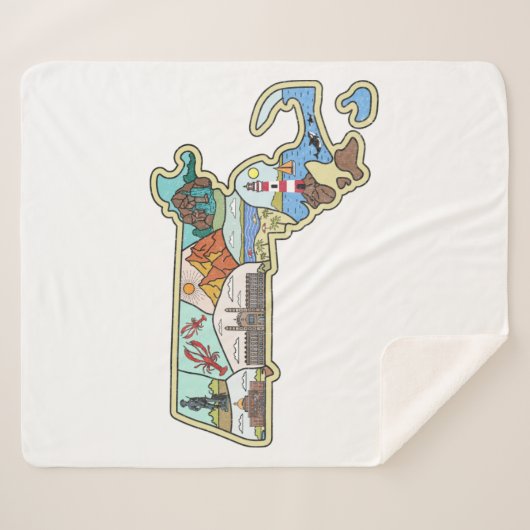 マサチューセッツの地図ボストンケープコッドサレムサレムサレム シェルパブランケット (正面(横))