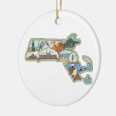 マサチューセッツの地図ボストンケープコッドサレムサレムサレム セラミックオーナメント (左)