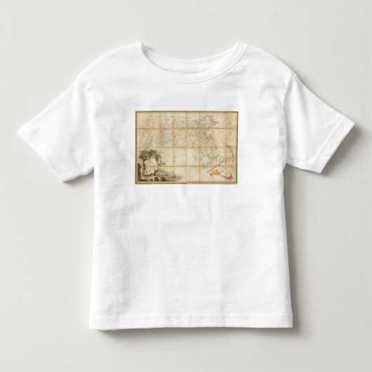 マサチューセッツの地図 トドラーTシャツ (正面)