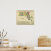 マサチューセッツの地図 ポスター (キッチン)