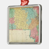 マサチューセッツの地図 メタルオーナメント (左)
