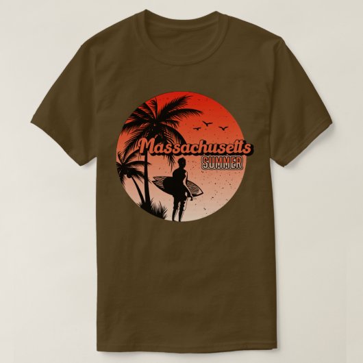 マサチューセッツの夏のおもしろい Tシャツ (デザイン正面)