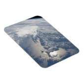 マサチューセッツの海岸線のSunglint。 マグネット (右側)