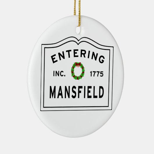 マサチューセッツの町のマンズフィールドに入る セラミックオーナメント (右)