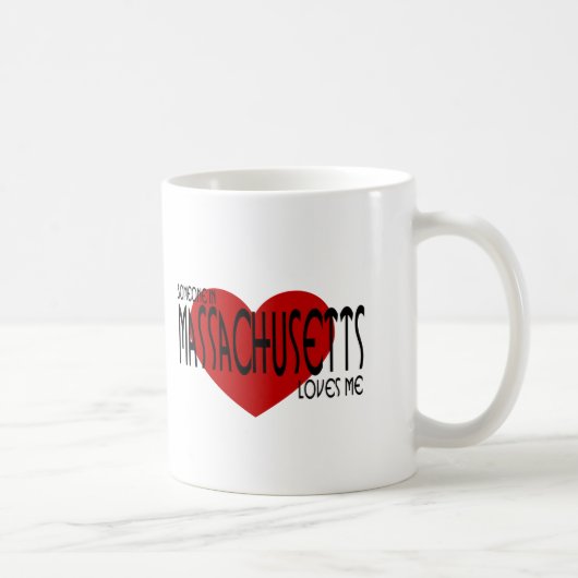 マサチューセッツの誰かは私を愛します コーヒーマグカップ (右)