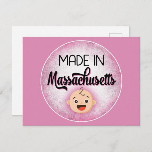 マサチューセッツの赤ちゃん かわいい ピンクの女の子 ポストカード (正面/裏面)
