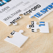 マサチューセッツの都市と町の州のプライドマップ ジグソーパズル (側面)