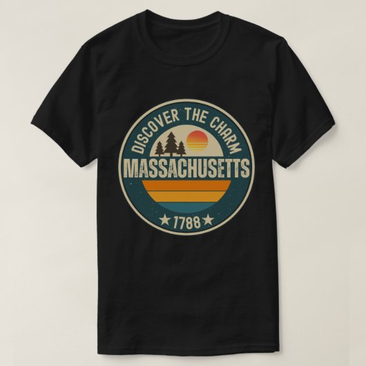 マサチューセッツを探索 - あらゆるファンのためのデザイン Tシャツ (デザイン正面)