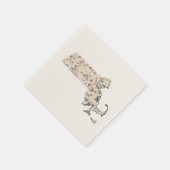 マサチューセッツヴィンテージ写真マップアンティーク表 スタンダードカクテルナプキン (角)