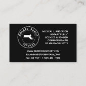 マサチューセッツ公証人公共サービス 名刺 (正面)