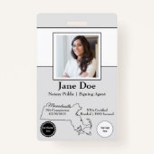 マサチューセッツ公証人公式バッジQRコードの州 バッジ (正面)