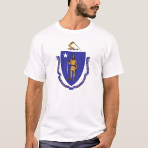 マサチューセッツ国家米国の旗が付いているTシャツ Tシャツ