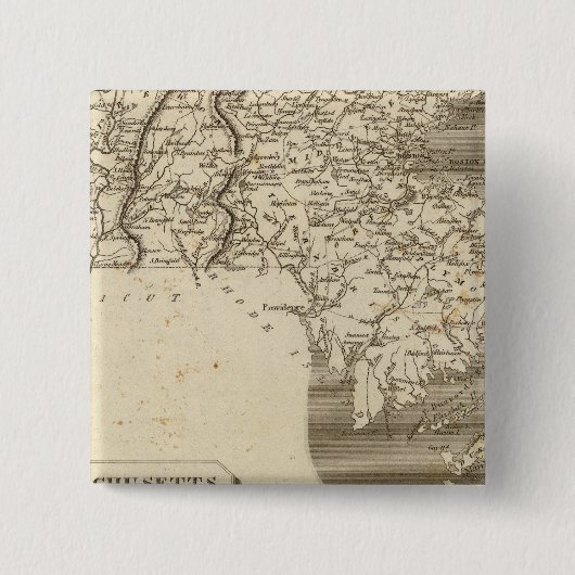 マサチューセッツ地図(Arrowsmith) 缶バッジ (正面)