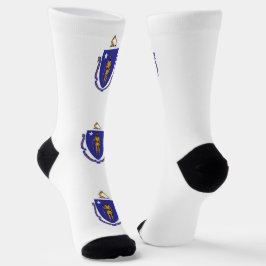 マサチューセッツ地球に優し州旗を持つ女性用ソックス ソックス