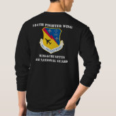 マサチューセッツ対空警戒員の104th戦闘機の翼L.S.T. Tシャツ (裏面)