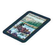 マサチューセッツ川ラフティングシーン マグネット (左側)