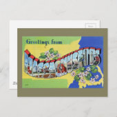 マサチューセッツ州からの挨拶 ポストカード (正面/裏面)