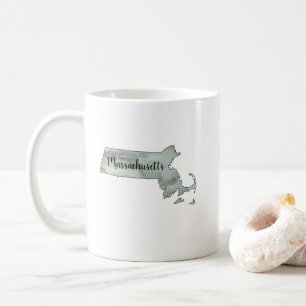 マサチューセッツ州のウォーター絵画カラー コーヒーマグカップ