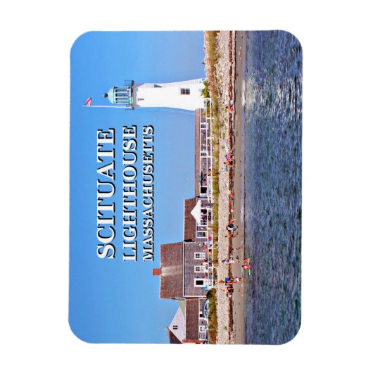 マサチューセッツ州のシトゥートライトハウス マグネット (縦)