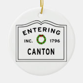 マサチューセッツ州のタウンカントンに行く セラミックオーナメント (正面)