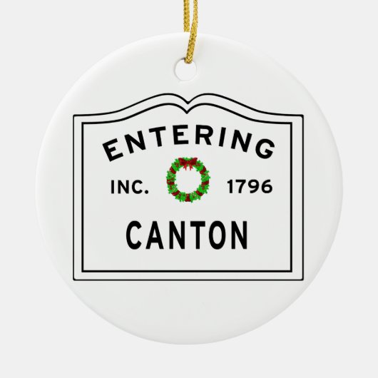 マサチューセッツ州のタウンカントンに行く セラミックオーナメント (正面)