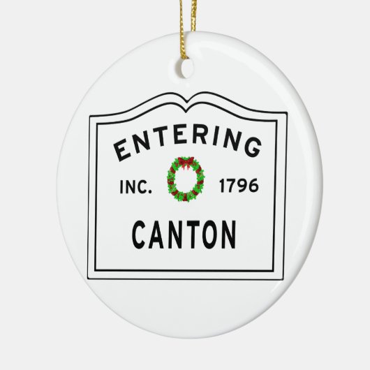 マサチューセッツ州のタウンカントンに行く セラミックオーナメント (左)