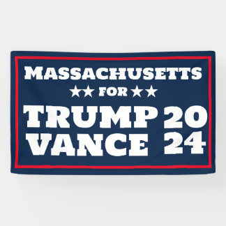 マサチューセッツ州のトランプ・ヴァンス2024バナー 横断幕