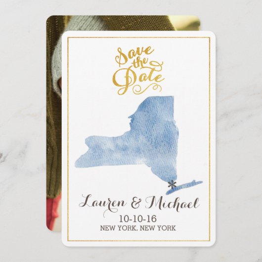 マサチューセッツ州の写真の保存日付 セーブザデート (正面/裏面)