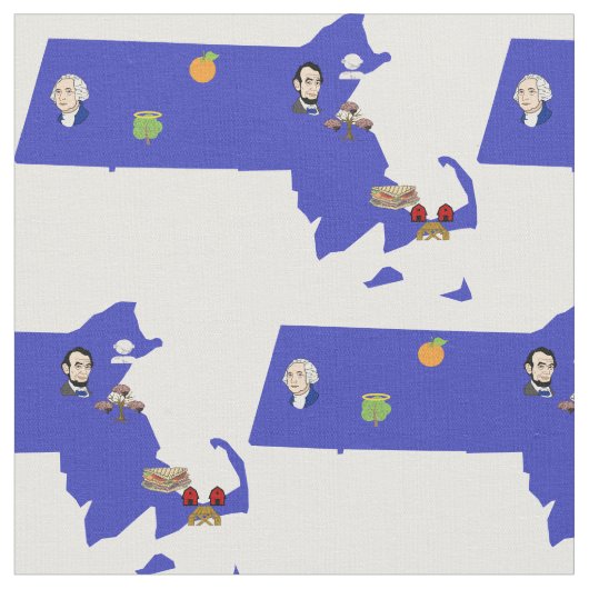 マサチューセッツ州の地図 ファブリック (クローズアップ)