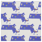 マサチューセッツ州の地図 ファブリック (見本)